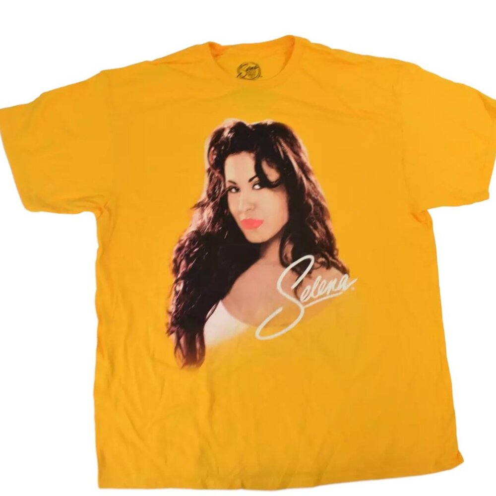 Selena Mens Gold Profile Picture Tee Shirt New